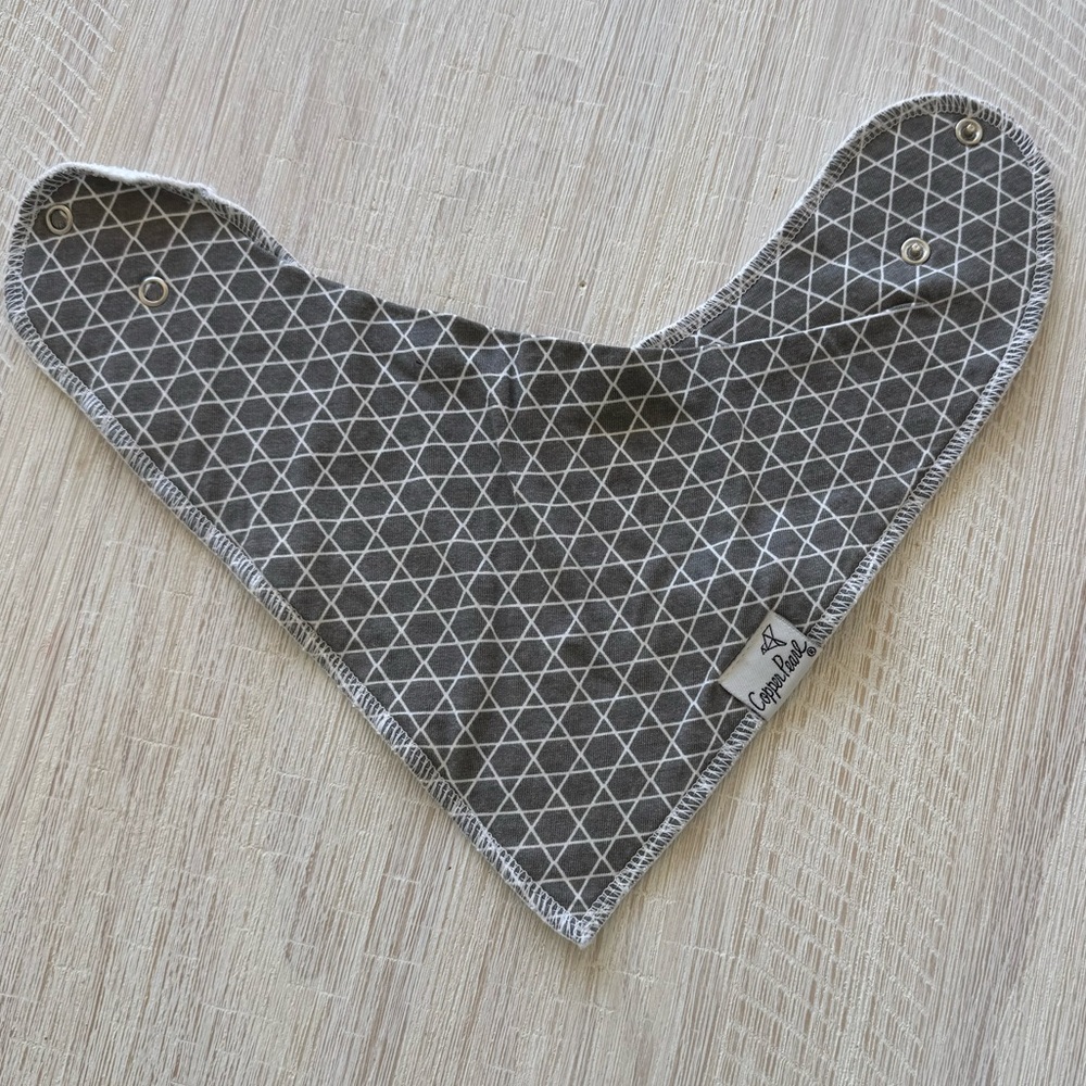 Copper Pearl Geometric Baby Bandana Bib